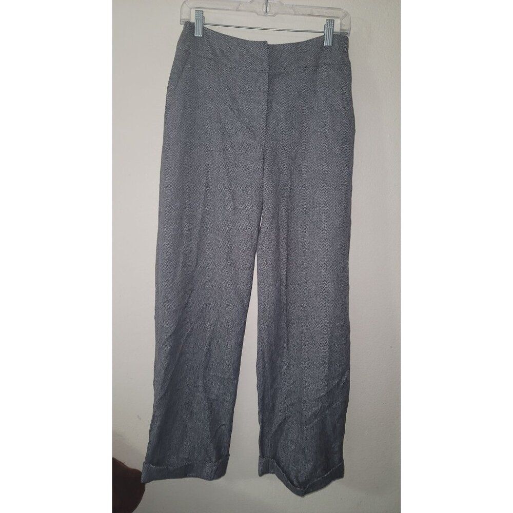 Boden Grey Herringbone Wool Straight Leg Pants Size 10R